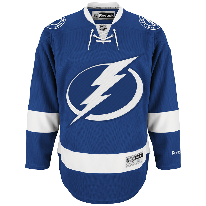 Tampa Bay Lightning Premier Home Replica Reebok Blue Jersey - Pro League Sports Collectibles Inc.