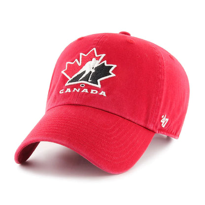 Team Canada Hockey Red Clean Up '47 Brand Adjustable Hat - Pro League Sports Collectibles Inc.