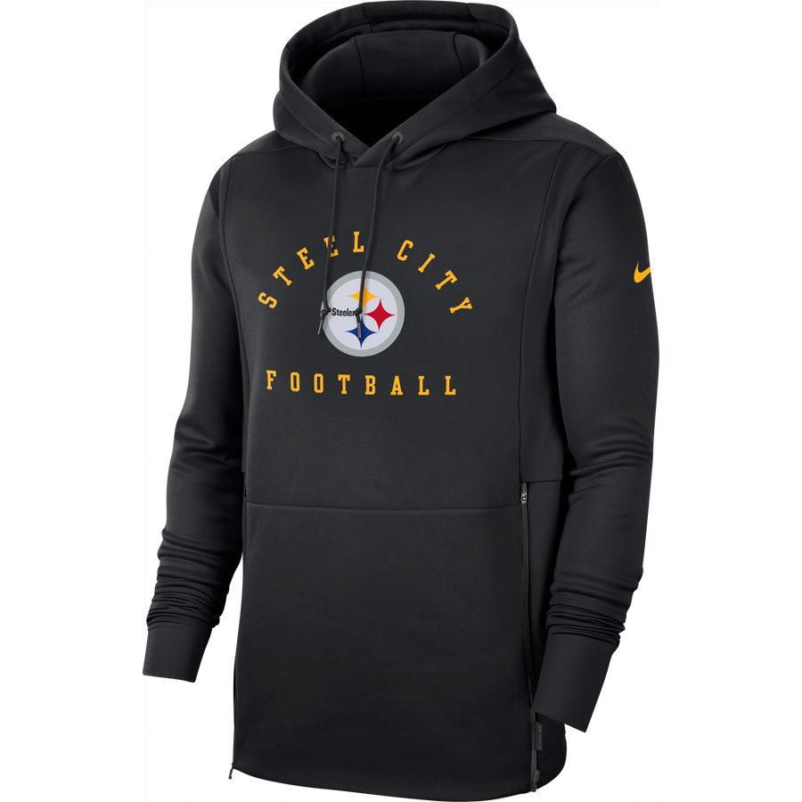 New Era NFL Mens Cool Grey Gametime Pullover Performance Hoodie, Pro Football Sweatshirt, Buffalo Bills, Small