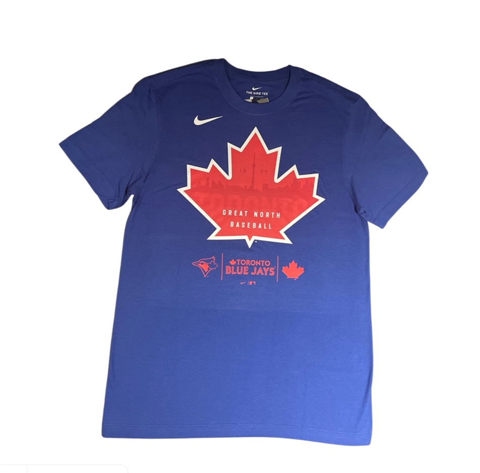 Toronto Blue Jays Royal Local Skyline Leaf Nike T-Shirt SM