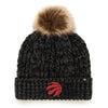 Women's Toronto Raptors '47 Brand Black Meeko Cuffed Knit Beanie with Pom - Pro League Sports Collectibles Inc.