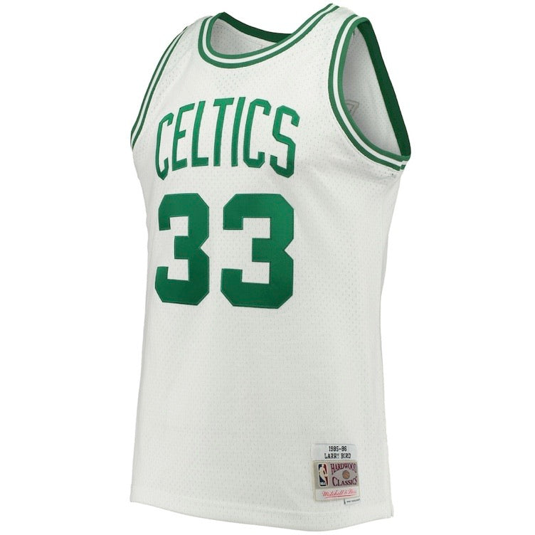 Larry Bird Boston Celtic Mitchell & Ness 1985-86 Hardwood Classic Swingman White Jersey mm - Pro League Sports Collectibles Inc.