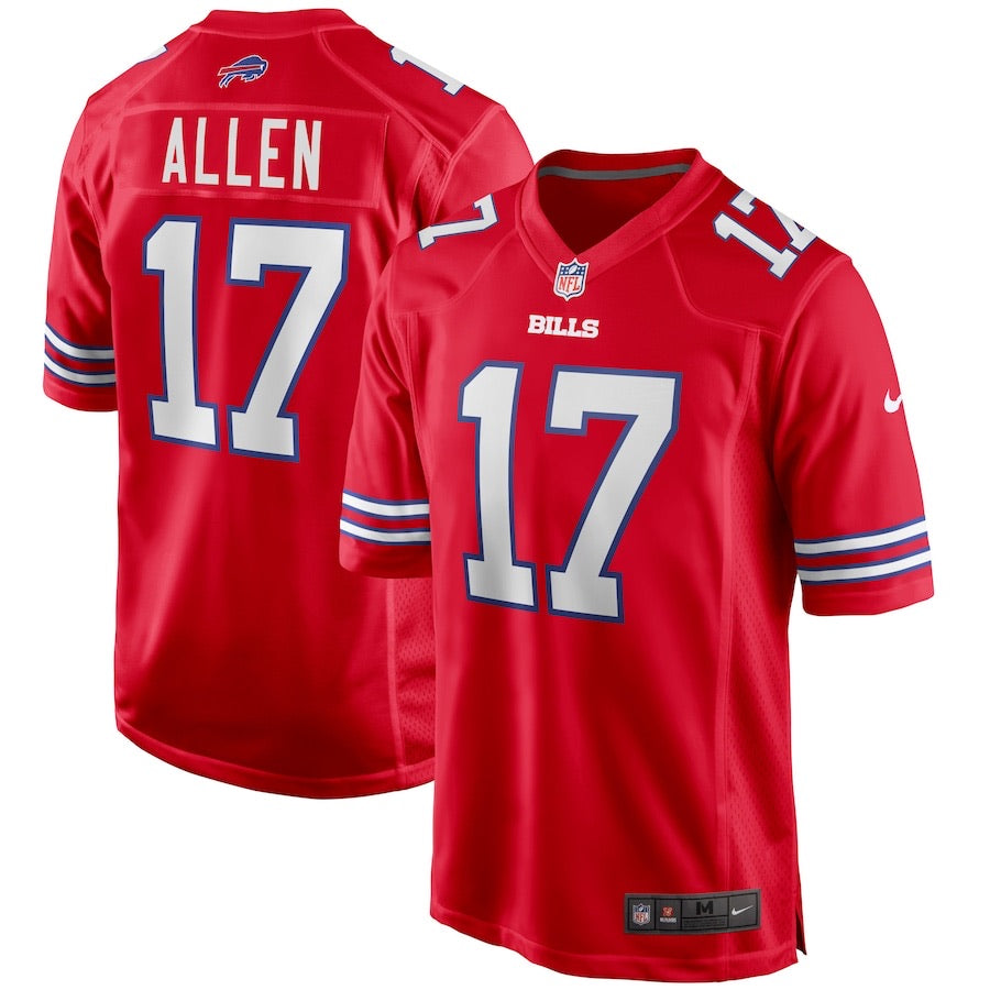 Josh Allen #17 Buffalo Bills Red Alternate - Nike Game Finished Player Jersey - Pro League Sports Collectibles Inc.