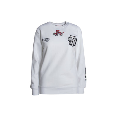 Women's Toronto Raptors Mitchell & Ness White Hardwood Classic Since "95 Crew Sweater - Pro League Sports Collectibles Inc.