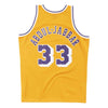 Kareem Abdul-Jabbar Los Angeles Lakers Mitchell & Ness 1984-85 Hardwood Classic Swingman Gold Jersey - Pro League Sports Collectibles Inc.