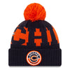 Chicago Bears New Era Navy/Orange 2020 NFL Sideline - Official Alternate C Logo Sport Pom Cuffed Knit Toque - Pro League Sports Collectibles Inc.