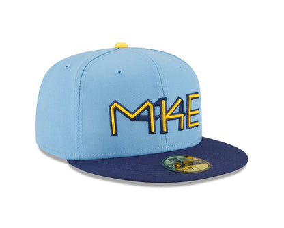 Milwaukee Brewers New Era Powder Blue 2022 City Connect Authentic Collection On-Field 59FIFTY Fitted Hat - Pro League Sports Collectibles Inc.