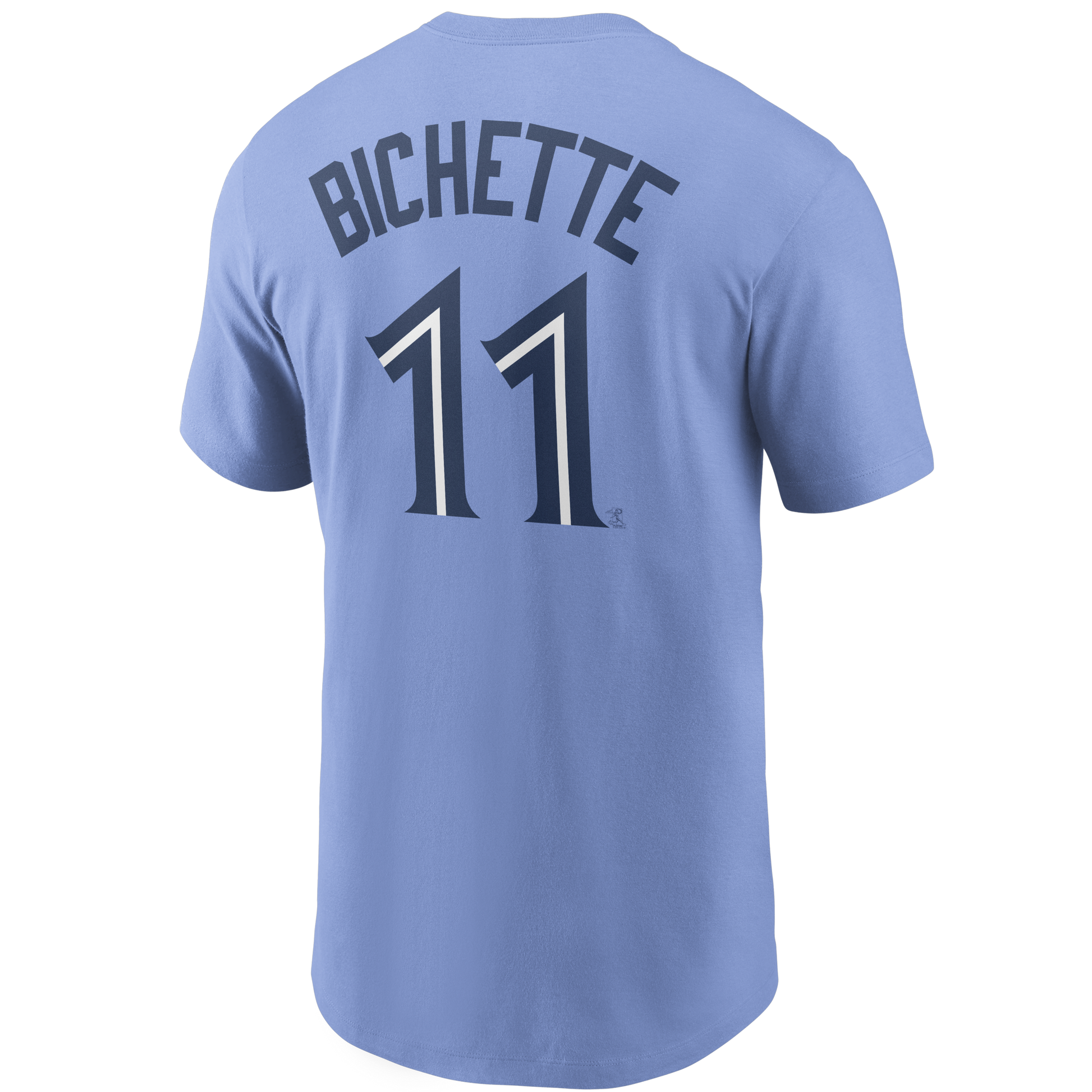 Youth Toronto Blue Jays Bo Bichette #11 Nike Powder Blue Horizon Name and Number T-Shirt - Pro League Sports Collectibles Inc.