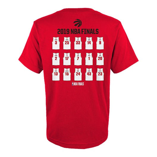 Youth NBA Toronto Raptors 2019 Champs Roster T-Shirt