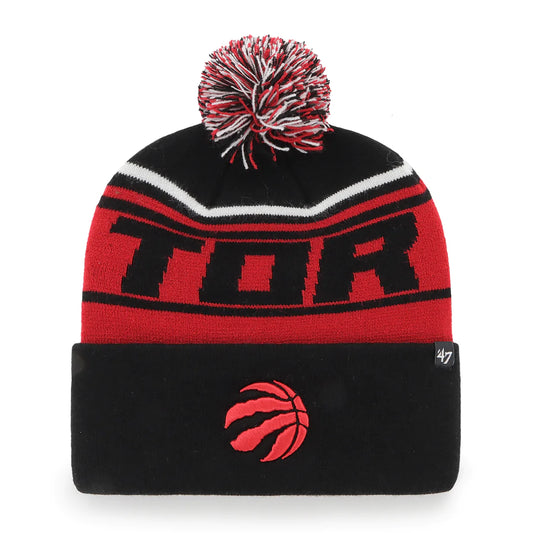 Toronto Raptors 47 Brand Stylus Cuff Knit Pom Toque - Pro League Sports Collectibles Inc.