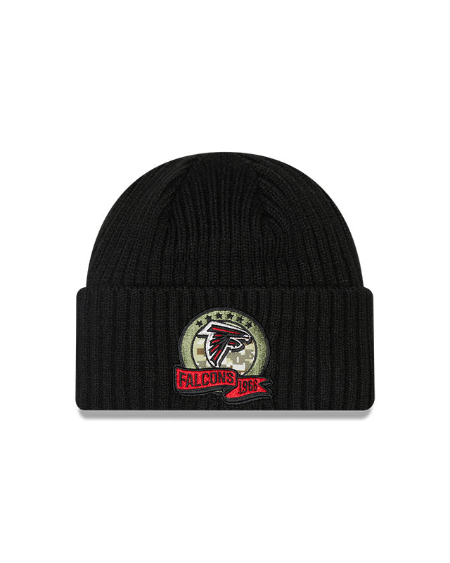 Atlanta Falcons New Era Salute To Service 2022 Sport Cuffed Knit Hat - Pro League Sports Collectibles Inc.