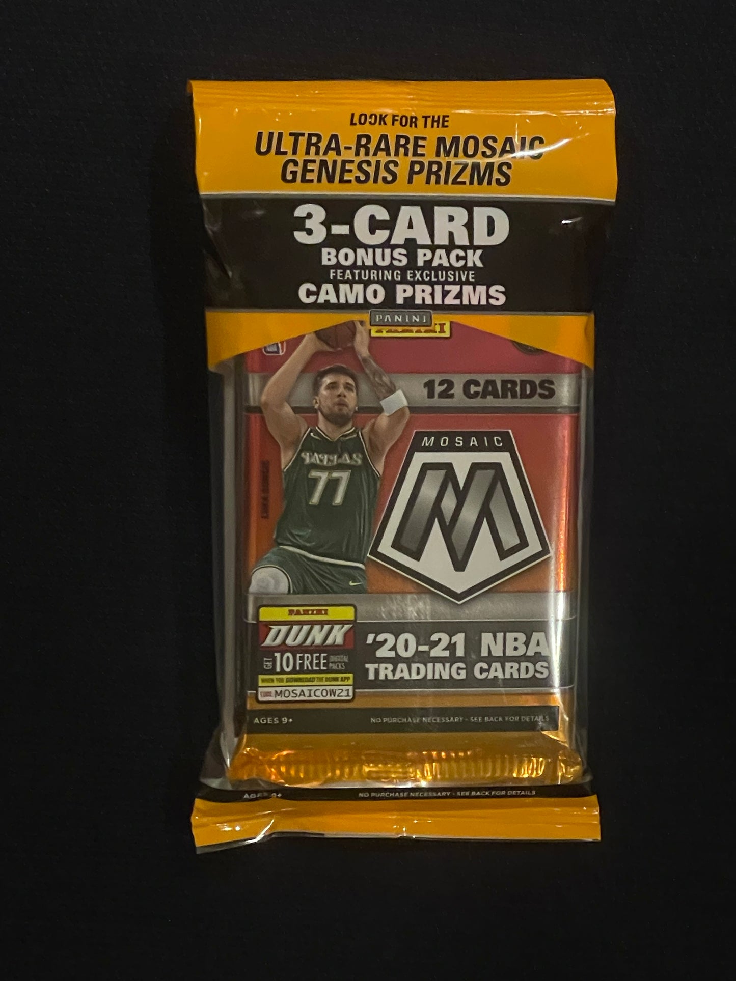 2020-21 Panini NBA Mosaic Basketball Cello Pack - 15 Cards - Pro League Sports Collectibles Inc.