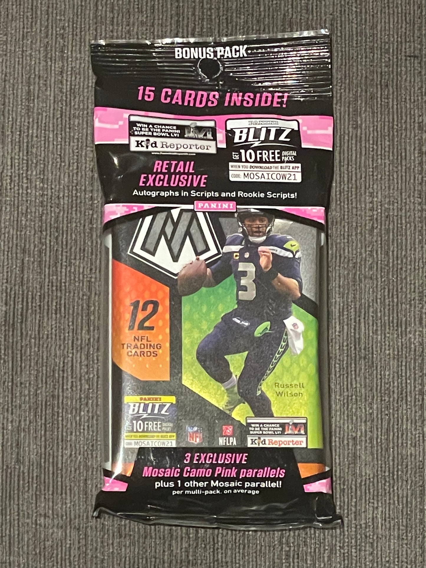 2021 Panini NFL Mosaic Trading Cards - Celo 15 Cards Per Package - Pro League Sports Collectibles Inc.