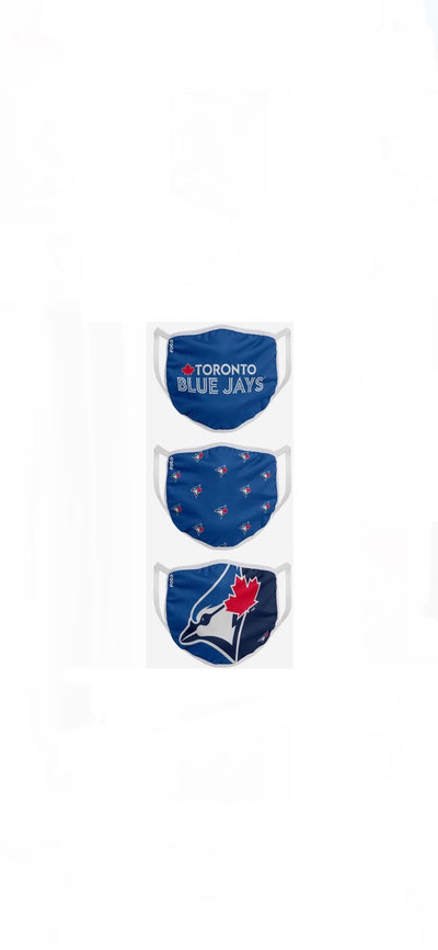 Youth Toronto Blue Jays  FOCO MLB Face Mask Covers 3 Pack - Pro League Sports Collectibles Inc.
