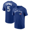 Toronto Blue Jays Santiago Espinal #5 Nike Royal Blue Name & Number T-Shirt - Pro League Sports Collectibles Inc.