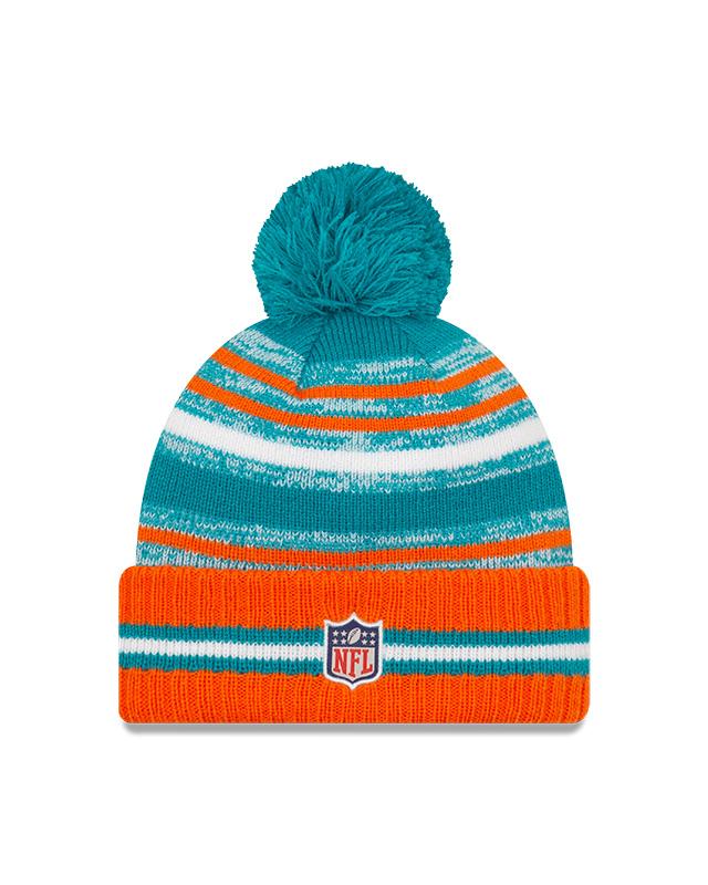 Men's New Era Gray Denver Broncos 2021 NFL Sideline Sport Pom Cuffed Knit  Hat