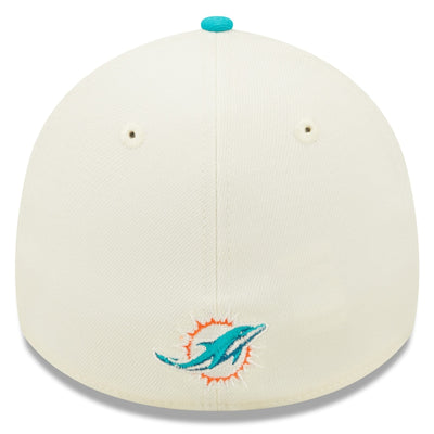 Miami Dolphins 2022 Sideline New Era Cream/Teal - 39THIRTY 2-Tone Flex Hat - Pro League Sports Collectibles Inc.