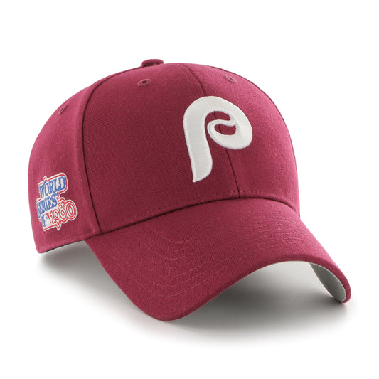 Philadelphia Phillies 1980 World Series Patch 47 Brand MVP Snapback Hat - Pro League Sports Collectibles Inc.