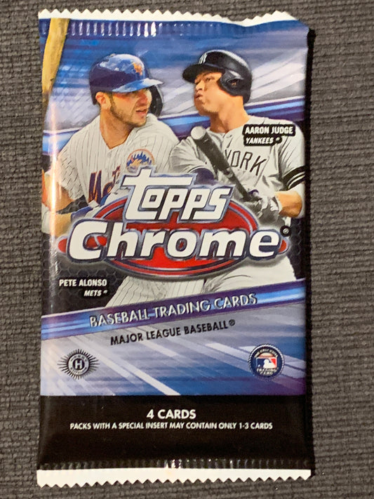 Topps Chrome Baseball 2020 Hobby Pack- 4 Cards Per pack - Pro League Sports Collectibles Inc.