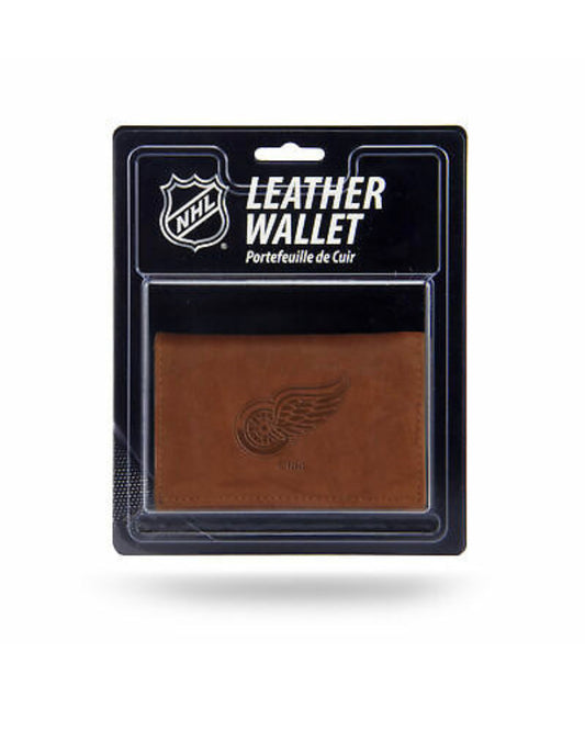 Detroit Red Wings NHL Trifold Leather Wallet - Pro League Sports Collectibles Inc.