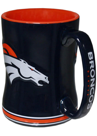 NFL Denver Broncos 14oz. Navy Sculpted Relief Mug - Pro League Sports Collectibles Inc.