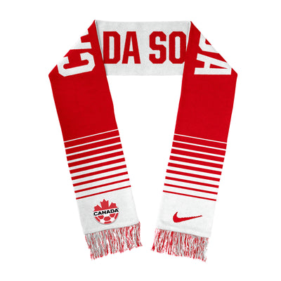 Canada National Soccer Team Nike Red/White Jacquard Local Scarf - Pro League Sports Collectibles Inc.