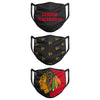 Chicago Blackhawks FOCO NHL Face Mask Covers Adult 3 Pack - Pro League Sports Collectibles Inc.