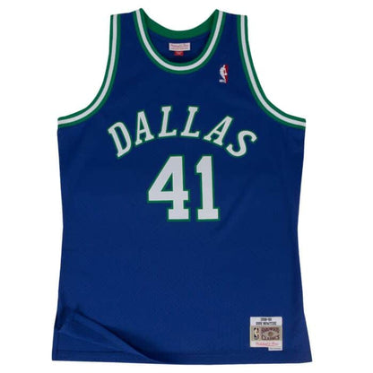 Dirk Nowitzki #41 Dallas Mavericks Mitchell & Ness 1998-99 Hardwood Classic Swingman Jersey - Blue - Pro League Sports Collectibles Inc.