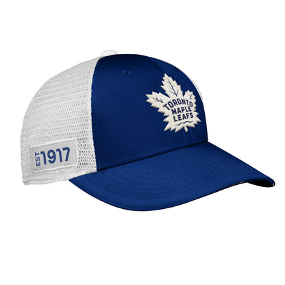 Youth Toronto Maple Leafs Fanatics Branded 2022 NHL Draft Authentic Pro On Stage Trucker Adjustable Hat - Pro League Sports Collectibles Inc.