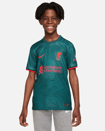 Youth Liverpool F.C. 2022-23 Nike Third Green Stadium Replica Jersey - Pro League Sports Collectibles Inc.