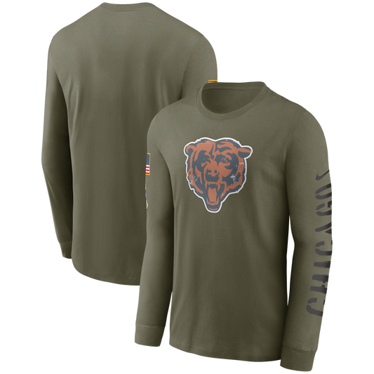 Chicago Bears Nike 2022 Salute To Service - Team Logo Long Sleeve T-Shirt - Olive - Pro League Sports Collectibles Inc.