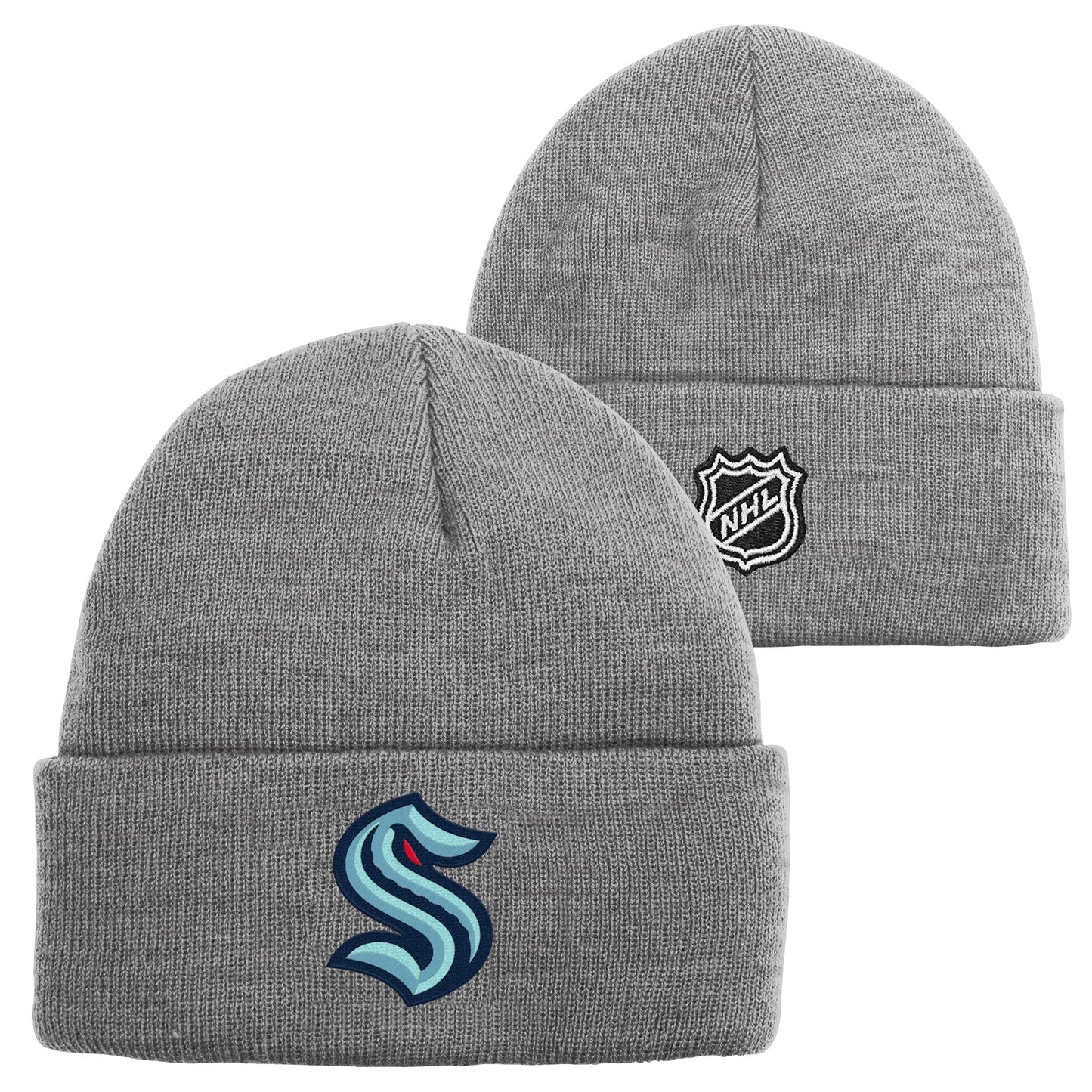 Youth Seattle Kraken Grey Cuff Knit Toque - Pro League Sports Collectibles Inc.