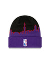 Toronto Raptors New Era Purple/Black 2022 Tip-Off Cuffed Knit Hat - Pro League Sports Collectibles Inc.
