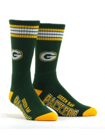 Green Bay Packers - 4 Stripe Deuce Socks - Pro League Sports Collectibles Inc.