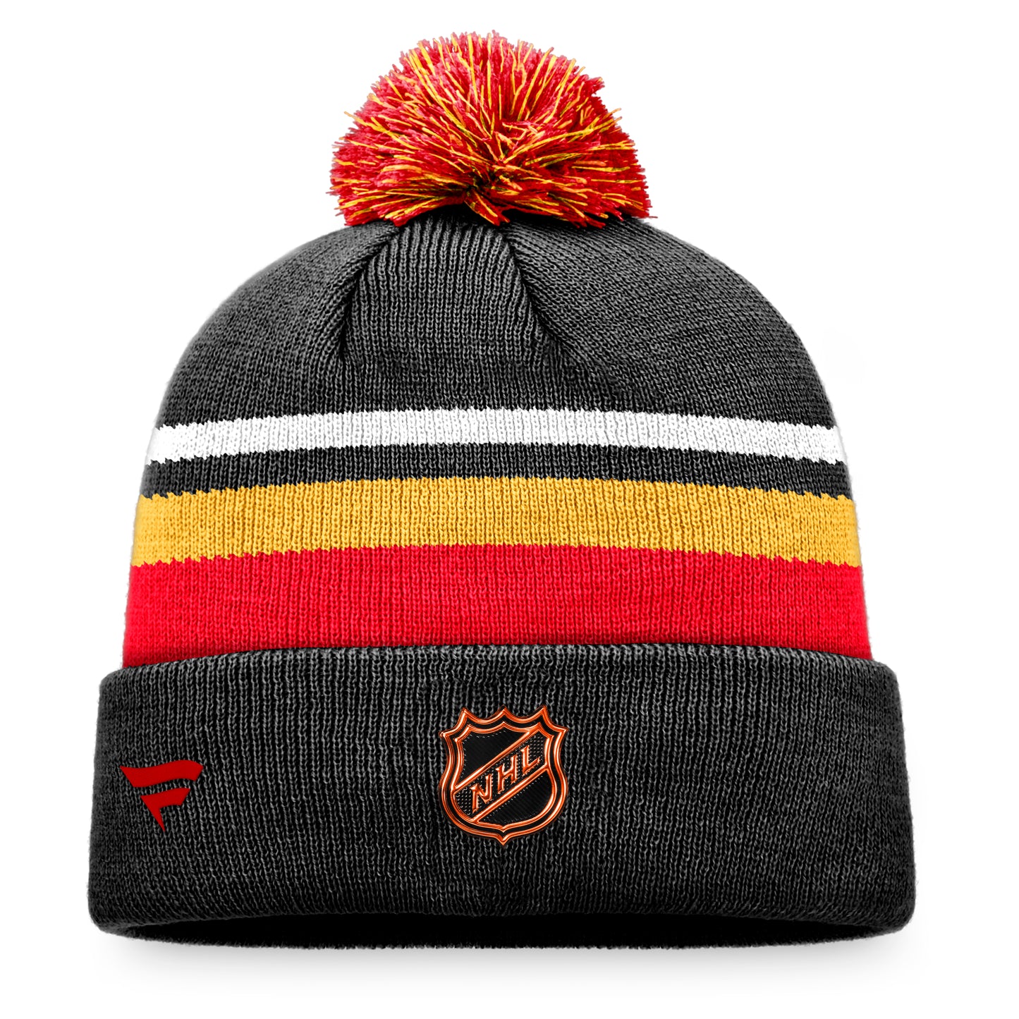 Calgary Flames Retro Reverse Special Edition 2.0 Authentic Pro Fanatics Cuff Knit Pom Toque - Pro League Sports Collectibles Inc.