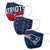 New England Patriots FOCO NFL Face Mask Covers Adult 3 Pack