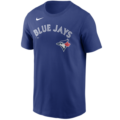 Toronto Blue Jays Vladimir Guerrero Jr. #27 Nike Royal Name and Number T-Shirt - Pro League Sports Collectibles Inc.