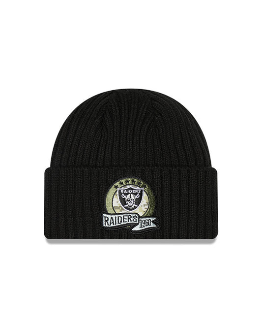 Las Vegas Raiders New Era Salute To Service 2022 Sport Cuffed Knit Hat - Pro League Sports Collectibles Inc.