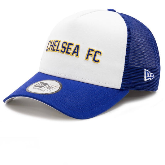 Chelsea Football Club Cotton Wordmark Trucker 9Forty New Era Adjustable Hat - Pro League Sports Collectibles Inc.