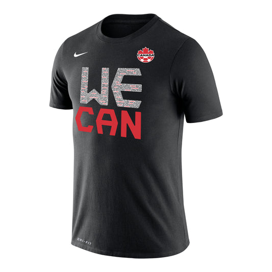 Canada National Team Nike We Can Qualification Celebration Performance T-Shirt - Black - Pro League Sports Collectibles Inc.