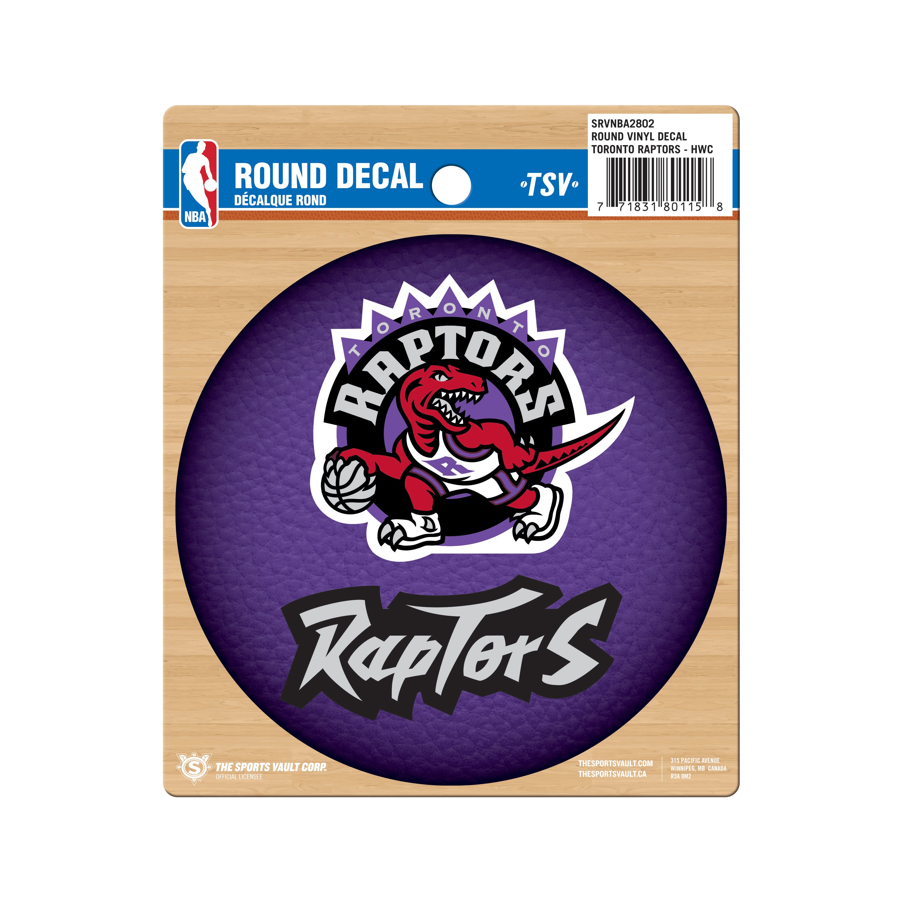 Toronto Raptors NBA Hardwood Classic Round Vinyl Decal ...
