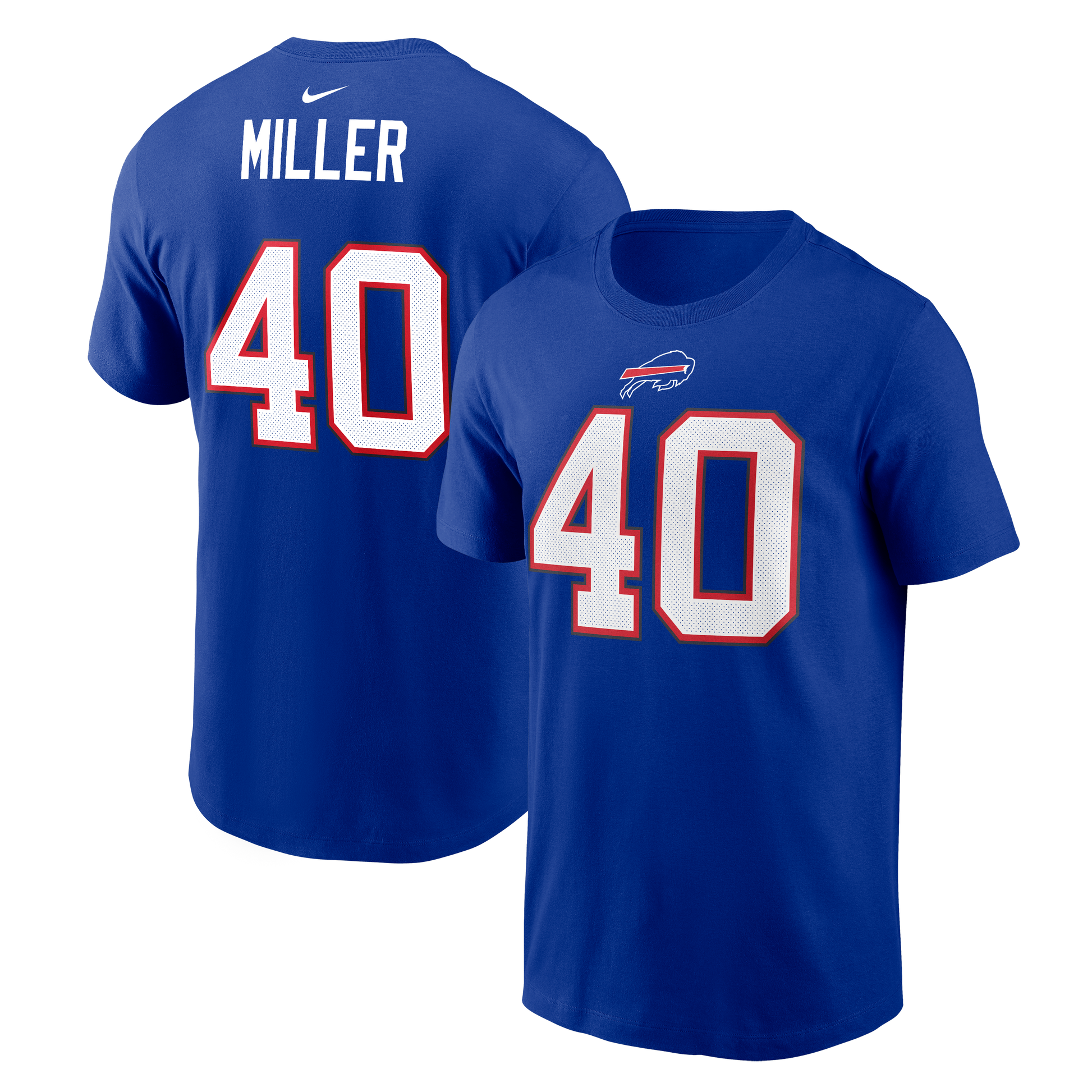 Buffalo Bills Von Miller #40 Name & Number T-Shirt - Blue - Pro League Sports Collectibles Inc.