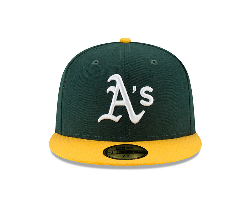 Oakland A's New Era Green/Yellow Authentic Collection On-Field Home 59FIFTY Fitted Hat - Pro League Sports Collectibles Inc.