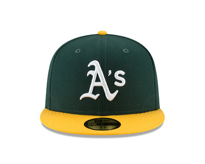 Oakland A's New Era Green/Yellow Authentic Collection On-Field Home 59FIFTY Fitted Hat - Pro League Sports Collectibles Inc.