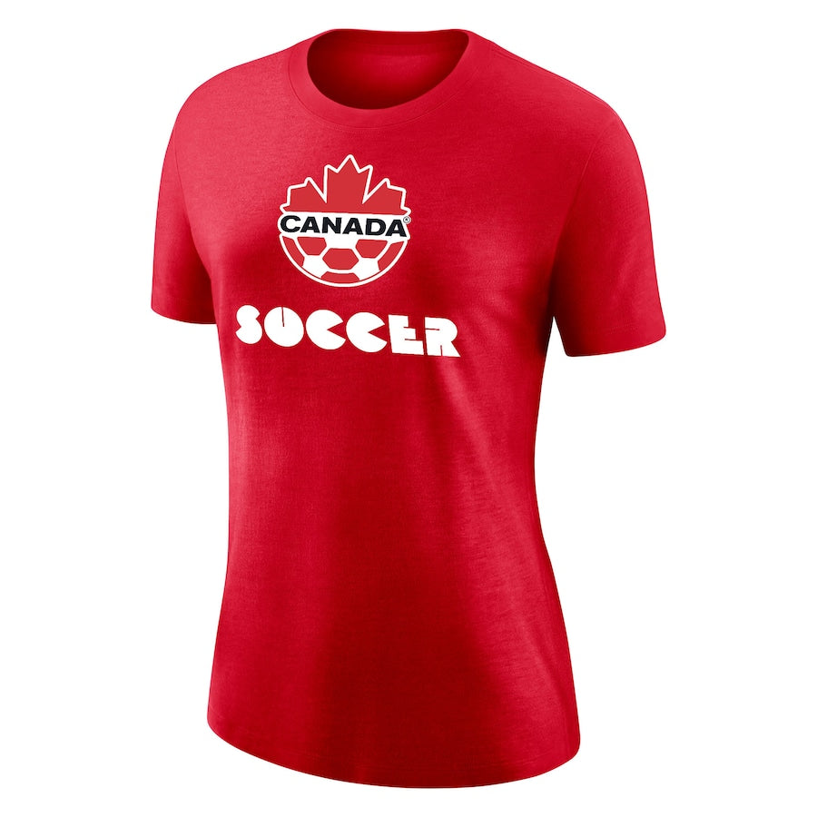 Women's Canada National Soccer Team Nike Just Do It Core Crew-Neck T-Shirt - Red - Pro League Sports Collectibles Inc.