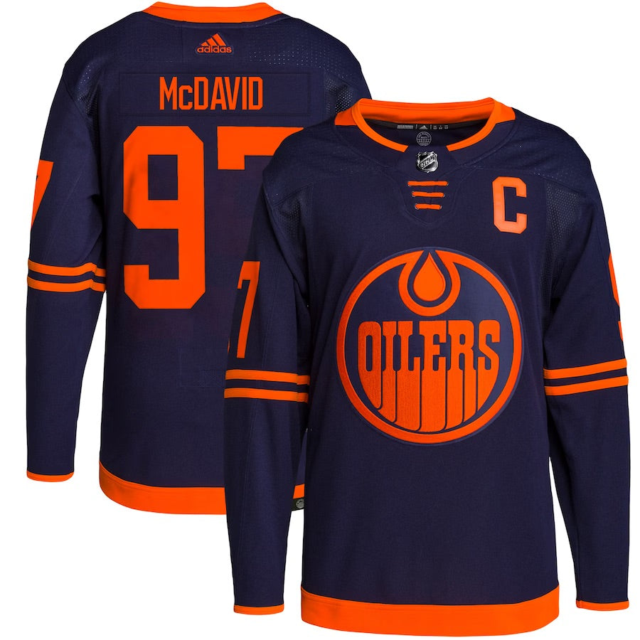 adidas NHL Edmonton Oilers Connor McDavid Authentic Primegreen Away Je