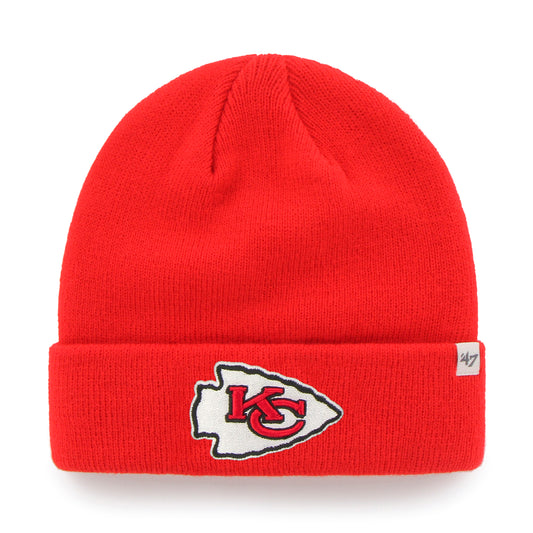 Kansas City Chiefs Raised Cuffed Knit Beanie - 47 Brand - Pro League Sports Collectibles Inc.