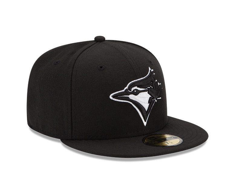 Toronto Blue Jays Black/White 59Fifty Fitted Hat - Pro League Sports Collectibles Inc.