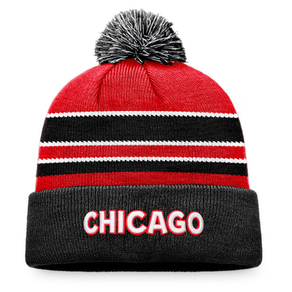 Chicago Blackhawks Retro Reverse Special Edition 2.0 Authentic Pro Fanatics Cuff Knit Pom Toque - Pro League Sports Collectibles Inc.