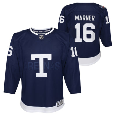 Youth Toronto Maple Leafs Mitchell Marner #16 - 2022 NHL Heritage Classic Premier Player Jersey - Navy - Pro League Sports Collectibles Inc.